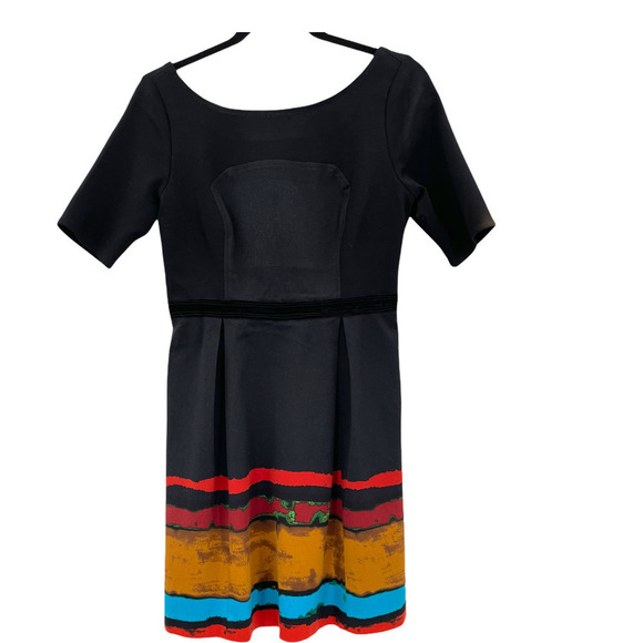 𝅺ANTHRO TRACY REESE DRESS W/ COLORFUL HEM - Picture 2 of 5
